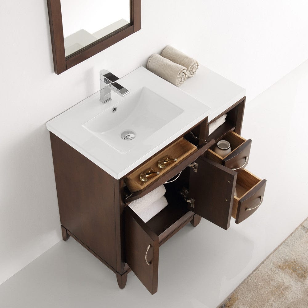 Fresca Cambridge 36 Antique Coffee Traditional Bathroom Vanity w/ Mirror