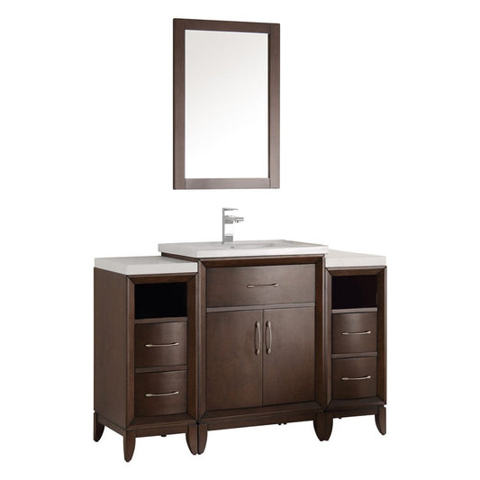 Fresca Cambridge 48" Antique Coffee Traditional Bathroom Vanity w/ Mirror