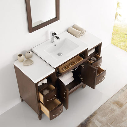 Fresca Cambridge 48 Antique Coffee Traditional Bathroom Vanity w/ Mirror