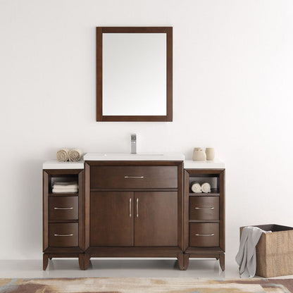 Fresca Cambridge 54 Antique Coffee Traditional Bathroom Vanity w/ Mirror