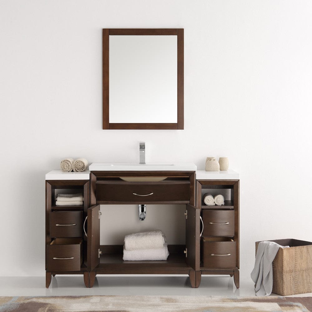 Fresca Cambridge 54 Antique Coffee Traditional Bathroom Vanity w/ Mirror