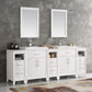 Fresca Cambridge 84" White Double Sink Traditional Bathroom Vanity w/ Mirrors