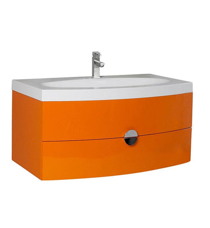 Fresca Energia 36" Orange Modern Bathroom Cabinet w/ Integrated Sink