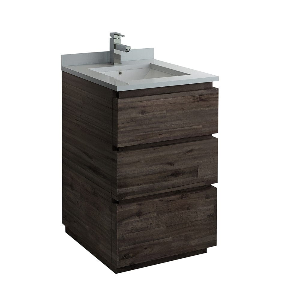 Fresca Formosa 24" Floor Standing Modern Bathroom Cabinet w/ Top & Sink | FCB3124ACA-FC-CWH-U