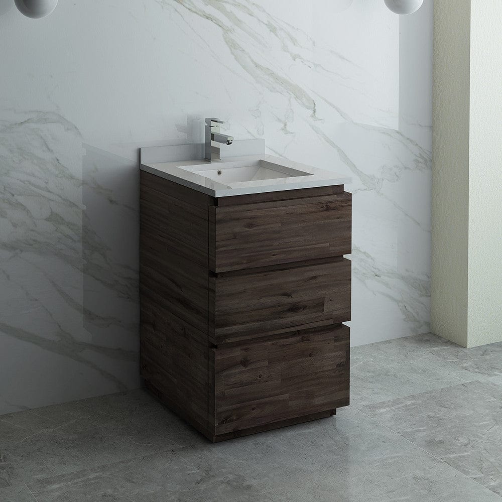 Fresca Formosa 24 Floor Standing Modern Bathroom Cabinet w/ Top & Sink | FCB3124ACA-FC-CWH-U