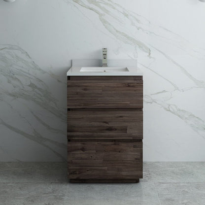 Fresca Formosa 24 Floor Standing Modern Bathroom Cabinet w/ Top & Sink | FCB3124ACA-FC-CWH-U