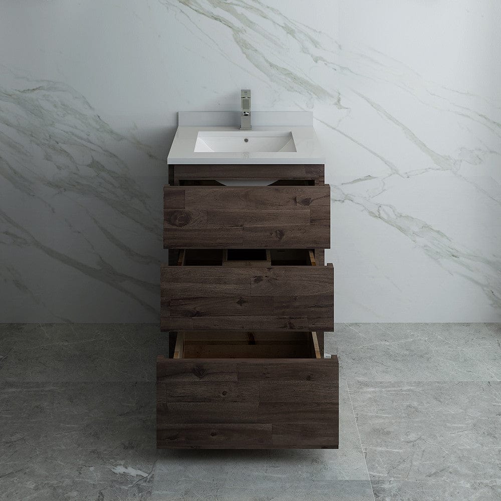 Fresca Formosa 24 Floor Standing Modern Bathroom Cabinet w/ Top & Sink | FCB3124ACA-FC-CWH-U