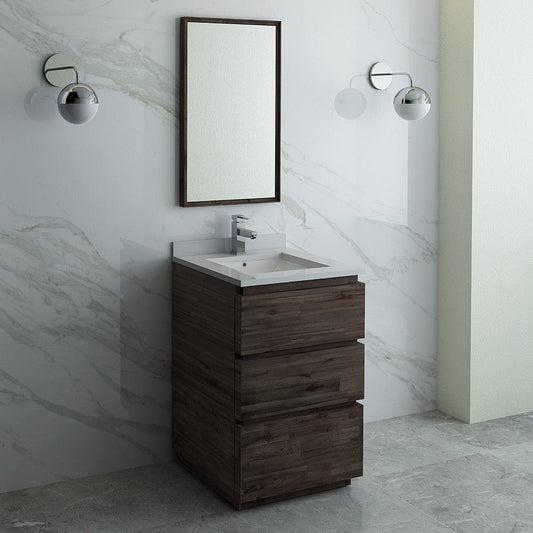 Fresca Formosa 24 Floor Standing Modern Bathroom Vanity w/ Mirror | FVN3124ACA-FC