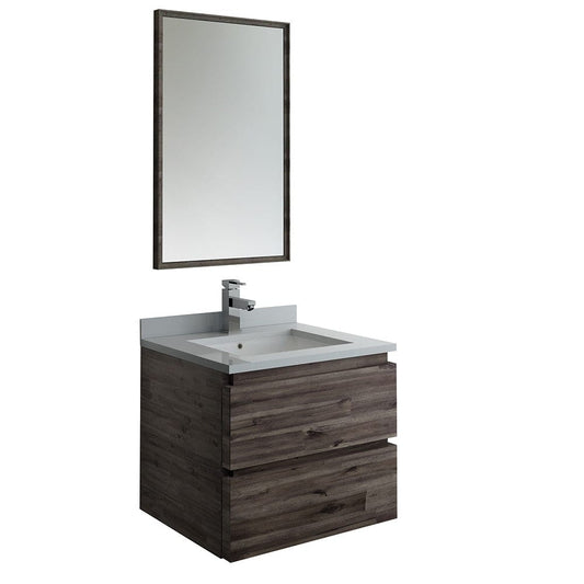 Fresca Formosa 24" Wall Hung Modern Bathroom Vanity w/ Mirror | FVN3124ACA