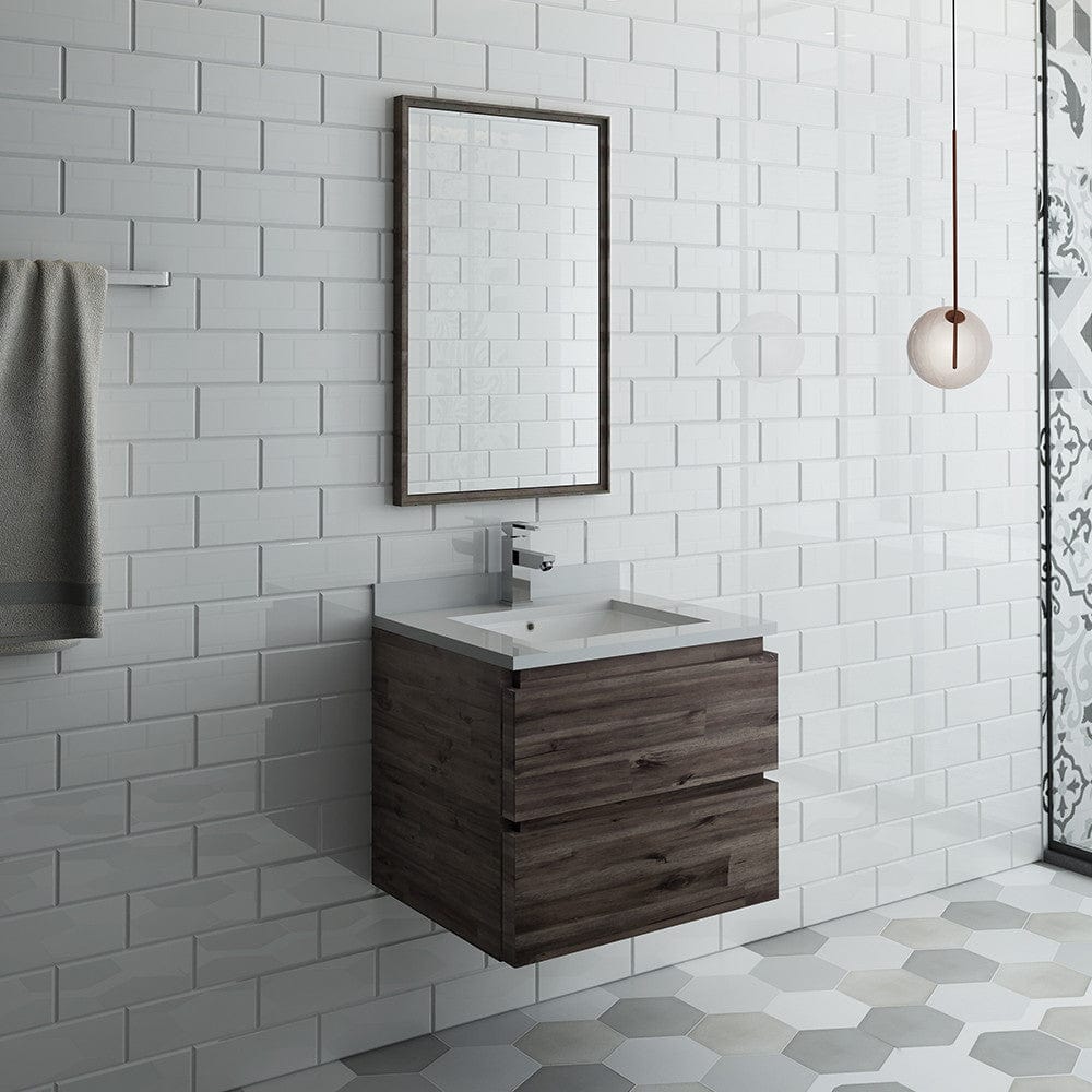 Fresca Formosa 24 Wall Hung Modern Bathroom Vanity w/ Mirror | FVN3124ACA