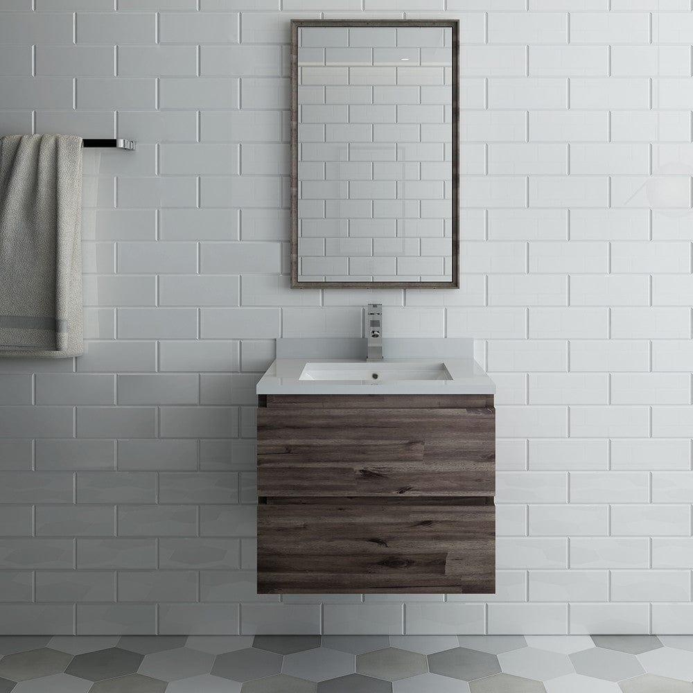 Fresca Formosa 24 Wall Hung Modern Bathroom Vanity w/ Mirror | FVN3124ACA
