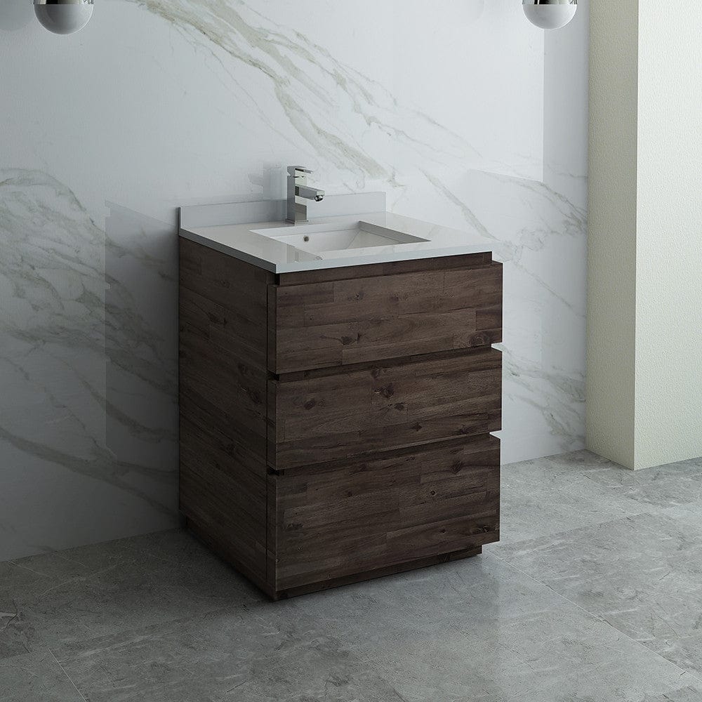 Fresca Formosa 30 Floor Standing Modern Bathroom Cabinet w/ Top & Sink | FCB3130ACA-FC-CWH-U