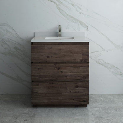 Fresca Formosa 30 Floor Standing Modern Bathroom Cabinet w/ Top & Sink | FCB3130ACA-FC-CWH-U