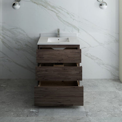 Fresca Formosa 30 Floor Standing Modern Bathroom Cabinet w/ Top & Sink | FCB3130ACA-FC-CWH-U