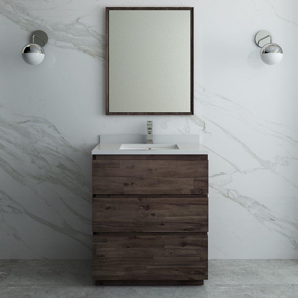 Fresca Formosa 30 Floor Standing Modern Bathroom Vanity w/ Mirror | FVN3130ACA-FC