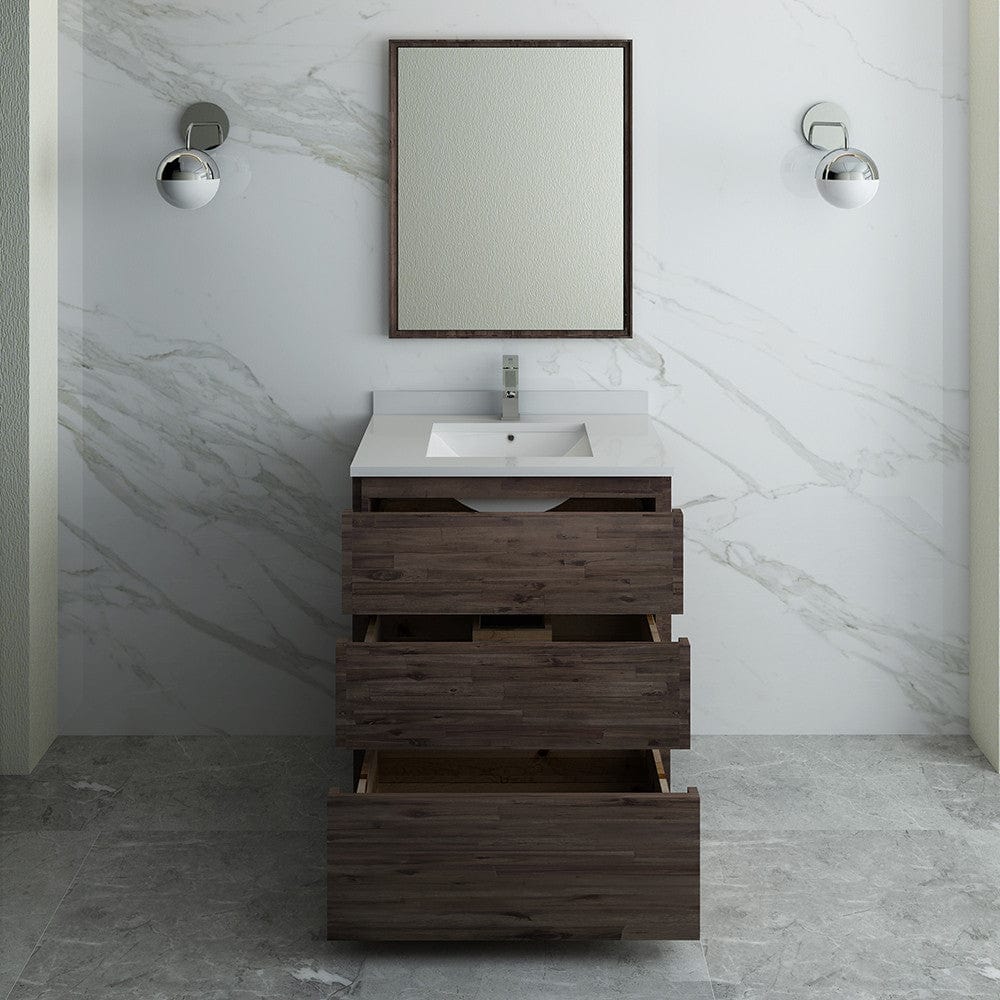 Fresca Formosa 30 Floor Standing Modern Bathroom Vanity w/ Mirror | FVN3130ACA-FC