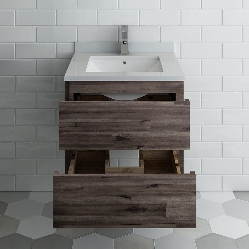 Fresca Formosa 30 Wall Hung Modern Bathroom Cabinet w/ Top & Sink | FCB3130ACA-CWH-U