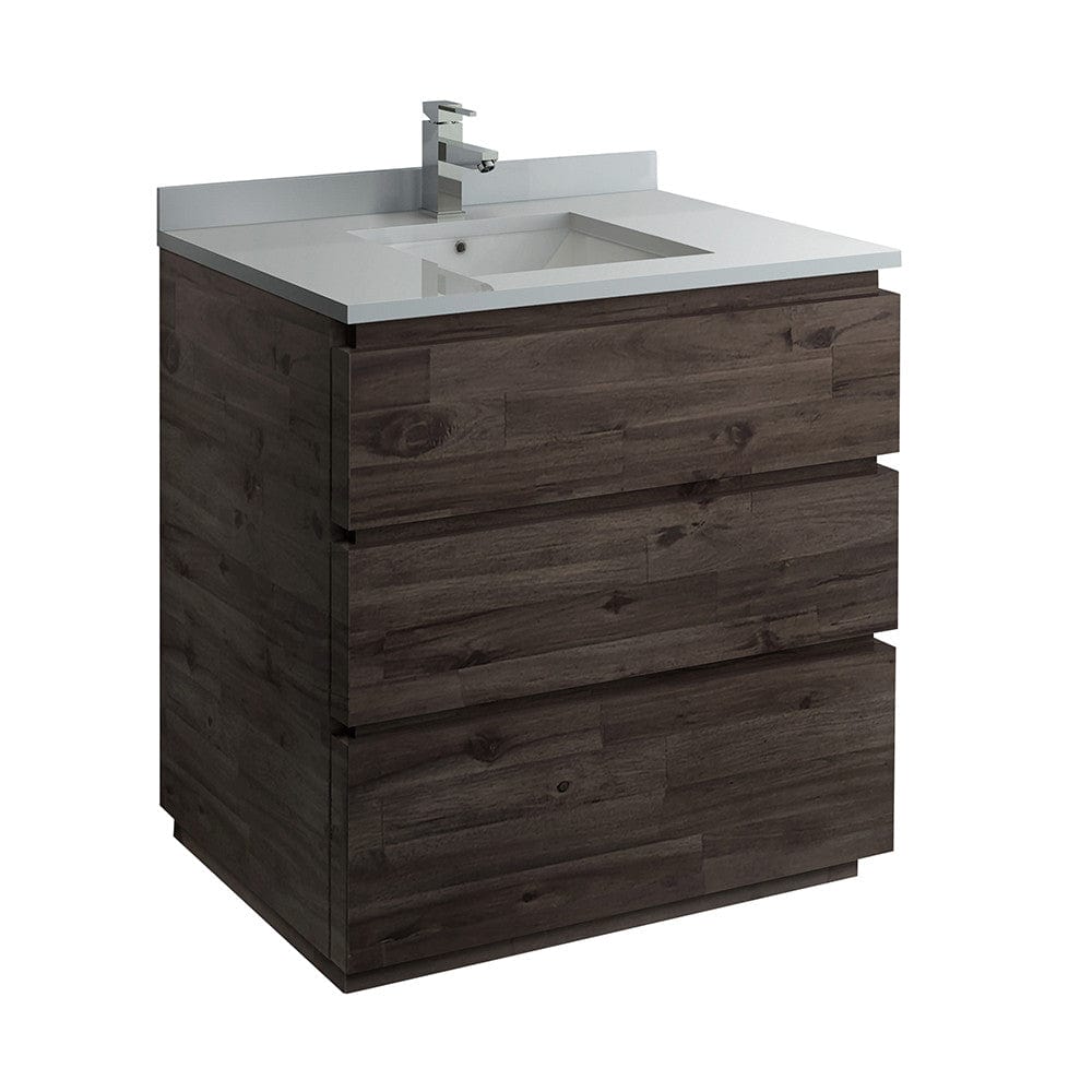 Fresca Formosa 36" Floor Standing Modern Bathroom Cabinet w/ Top & Sink | FCB3136ACA-FC-CWH-U