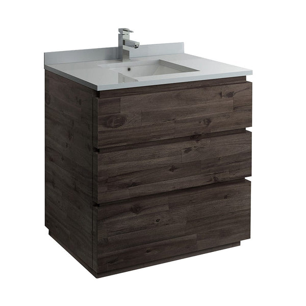 Fresca Formosa 36 Floor Standing Modern Bathroom Cabinet w/ Top & Sink | FCB3136ACA-FC-CWH-U