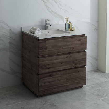 Fresca Formosa 36 Floor Standing Modern Bathroom Cabinet w/ Top & Sink | FCB3136ACA-FC-CWH-U