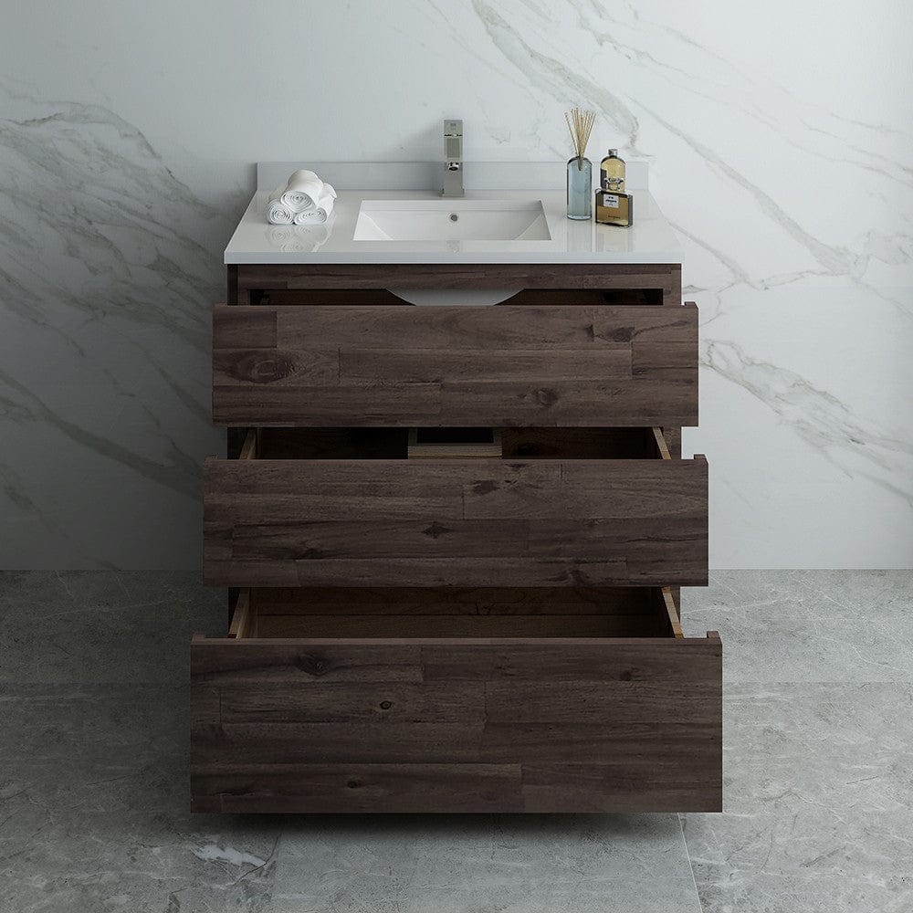 Fresca Formosa 36 Floor Standing Modern Bathroom Cabinet w/ Top & Sink | FCB3136ACA-FC-CWH-U