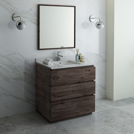 Fresca Formosa 36 Floor Standing Modern Bathroom Vanity w/ Mirror | FVN3136ACA-FC