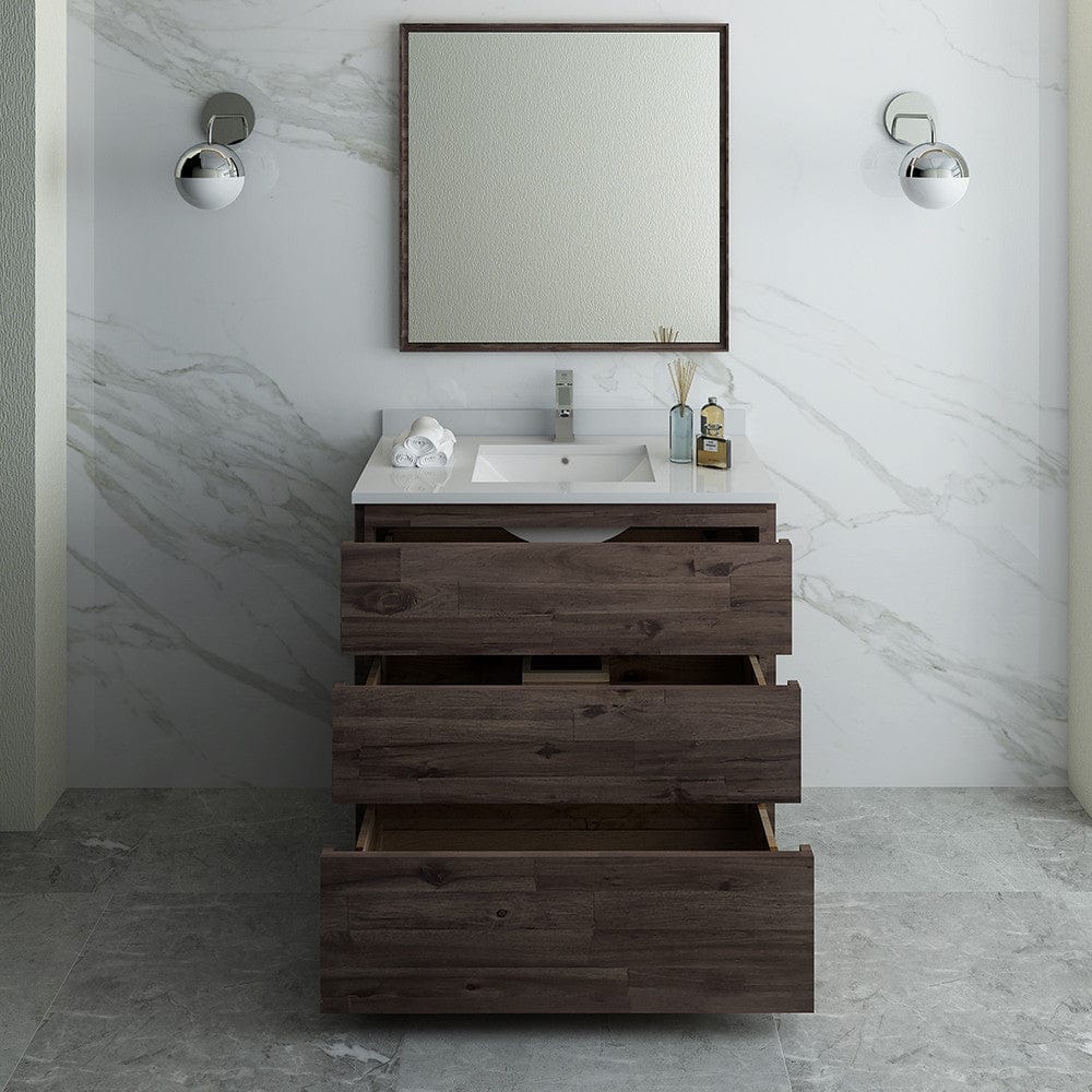 Fresca Formosa 36 Floor Standing Modern Bathroom Vanity w/ Mirror | FVN3136ACA-FC