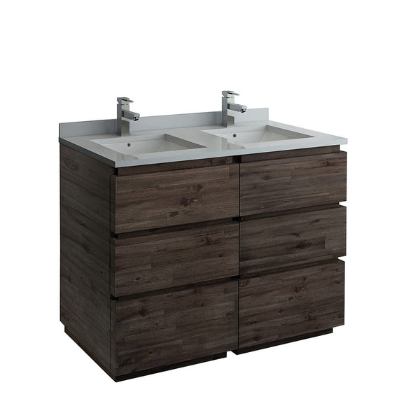 Fresca Formosa 46 Floor Standing Double Sink Modern Bathroom Cabinet | FCB31-2424ACA-FC