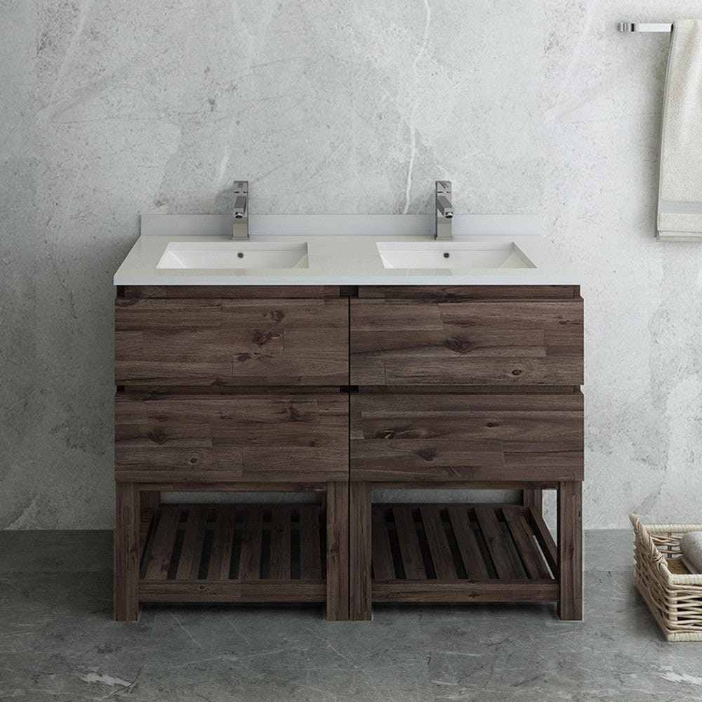Fresca Formosa 46 Floor Standing Open Bottom Double Sink Modern Bathroom Cabinet | FCB31-2424ACA-FS