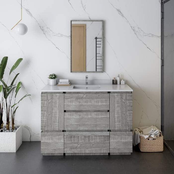 modern bathroom vanity in ash