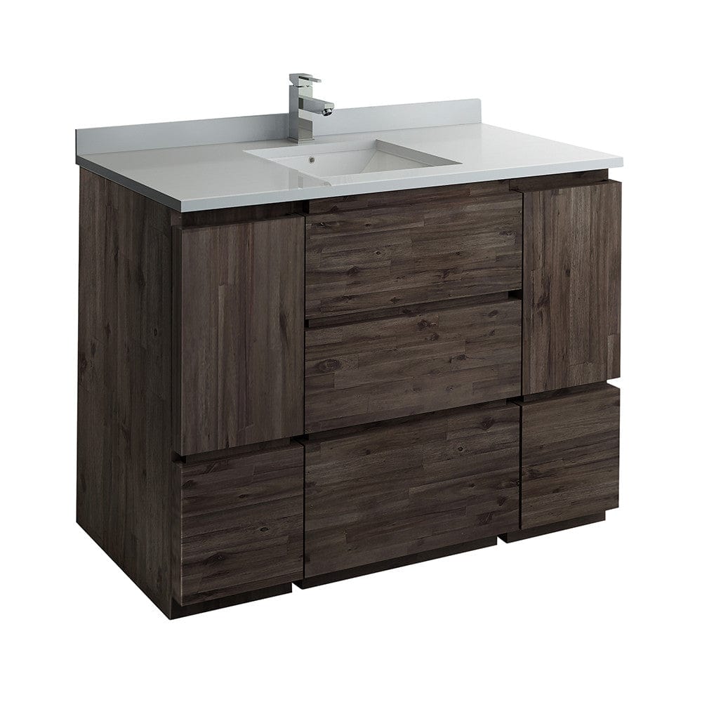 Fresca Formosa 48" Floor Standing Modern Bathroom Cabinet w/ Top & Sink | FCB31-122412ACA-FC-CWH-U