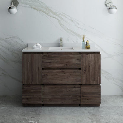 Fresca Formosa 48 Floor Standing Modern Bathroom Cabinet w/ Top & Sink | FCB31-122412ACA-FC-CWH-U