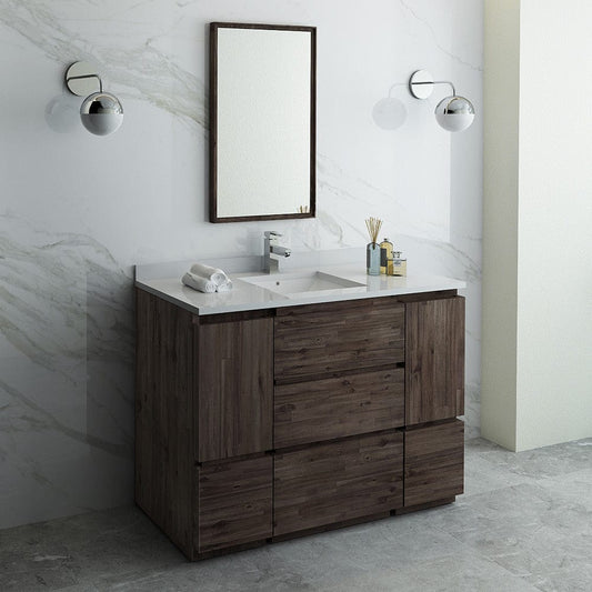 Fresca Formosa 48 Floor Standing Modern Bathroom Vanity w/ Mirror | FVN31-122412ACA-FC