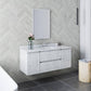 modern bathroom vanity set in rustic white