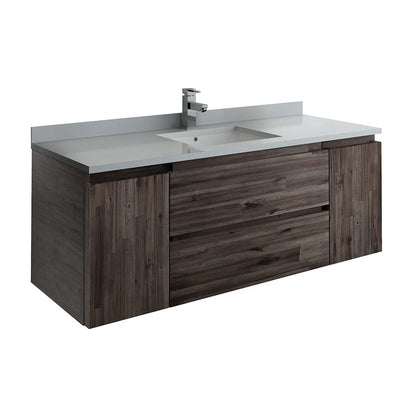 Fresca Formosa 54" Wall Hung Modern Bathroom Cabinet w/ Top & Sink | FCB31-123012ACA-CWH-U