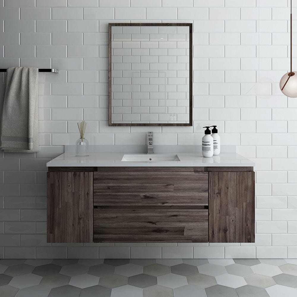 Fresca Formosa 54 Wall Hung Modern Bathroom Vanity w/ Mirror | FVN31-123012ACA