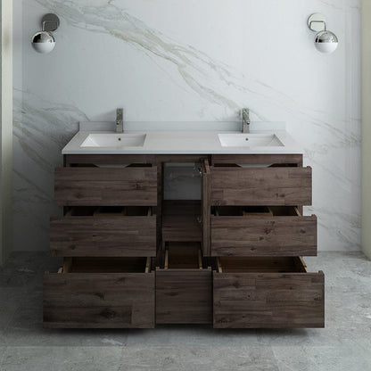 Fresca Formosa 58 Floor Standing Double Sink Modern Bathroom Cabinet | FCB31-241224ACA-FC