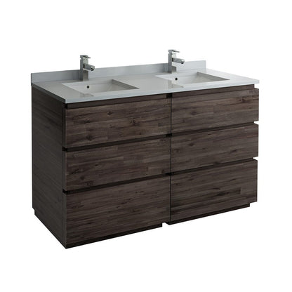 Fresca Formosa 58" Floor Standing Double Sink Modern Bathroom Cabinet | FCB31-3030ACA-FC