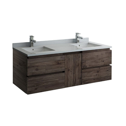 Fresca Formosa 58" Wall Hung Double Sink Modern Bathroom Cabinet | FCB31-241224ACA