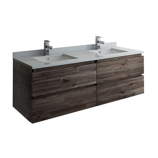 Fresca Formosa 58" Wall Hung Double Sink Modern Bathroom Cabinet | FCB31-3030ACA