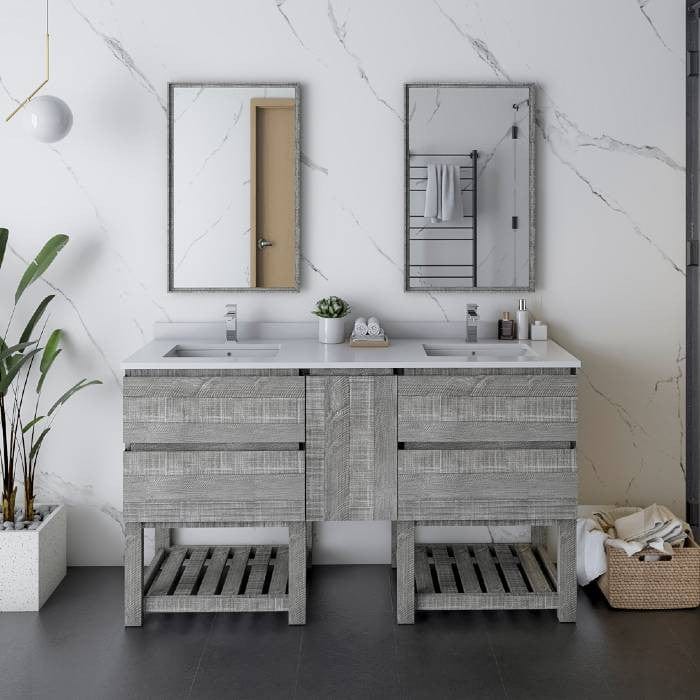 ash double sink bathroom vanity set