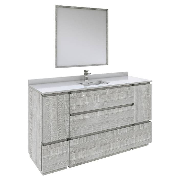 Fresca Formosa 60" Ash Modern Single Sink Bathroom Vanity Set