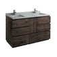 Fresca Formosa 60" Floor Standing Double Sink Modern Bathroom Cabinet w/ Top & Sinks | FCB31-241224ACA-FC-CWH-U