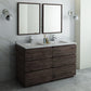 Fresca Formosa 60 Floor Standing Double Sink Modern Bathroom Vanity w/ Mirrors | FVN31-3030ACA-FC