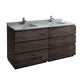 Fresca Formosa 72" Floor Standing Double Sink Modern Bathroom Cabinet w/ Top & Sinks | FCB31-3636ACA-FC-CWH-U