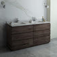 Fresca Formosa 72 Floor Standing Double Sink Modern Bathroom Cabinet w/ Top & Sinks | FCB31-3636ACA-FC-CWH-U