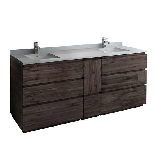 Fresca Formosa 82" Floor Standing Double Sink Modern Bathroom Cabinet | FCB31-361236ACA-FC