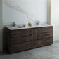 Fresca Formosa 84 Floor Standing Double Sink Modern Bathroom Cabinet w/ Top & Sinks | FCB31-361236ACA-FC-CWH-U