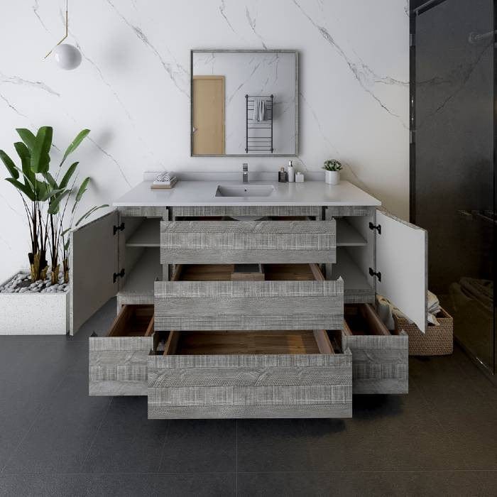 Fresca Formosa Modern 60" Ash Floor Standing Single Sink Bathroom Vanity