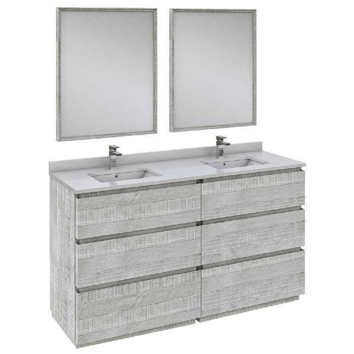 Ash double sink bathroom vanity set